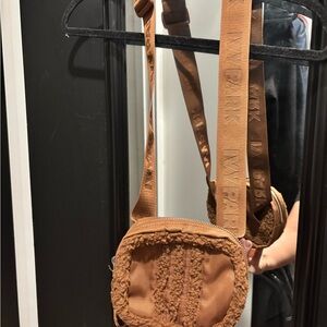 Adidas X Ivy Park Brown Sherpa Fanny Pack with adjustable strap
